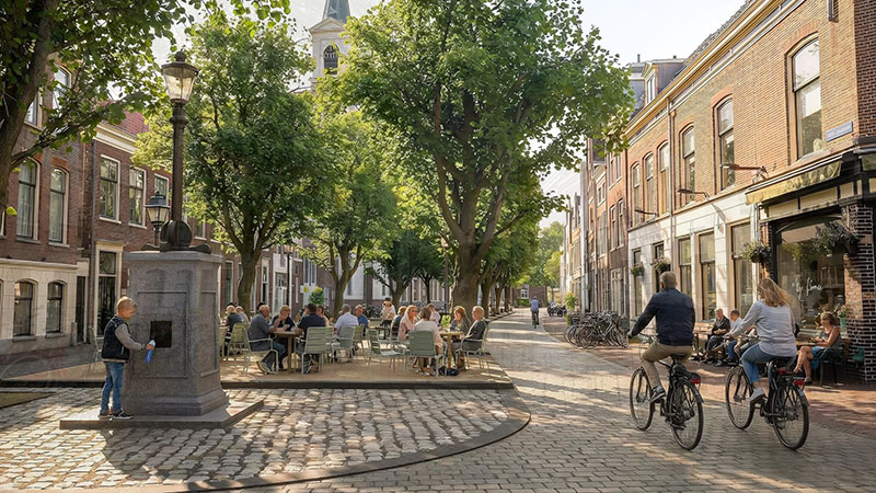 Digitale impressie van het definitief ontwerp voor de Nieuwe Groenmarkt. Afbeelding door Maurice Käss.